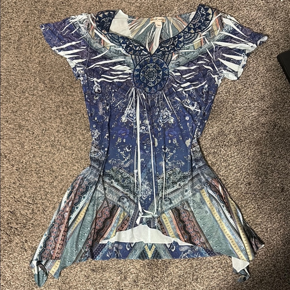 Boho Hippie Dress Beaded Embroidery